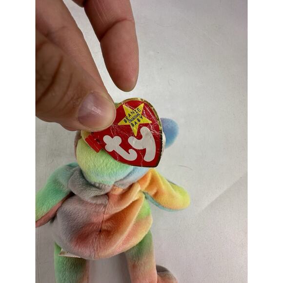 NEW TY Beanie Baby PEACE THE BEAR 1996 Rare Beanie Baby Toy Tie Dye 008421040537 - Picture 5 of 10